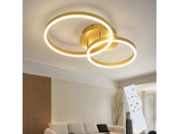 Nettlife Candeeiro De Teto Led 46 W Preta Com 2 Anéis Regulável Design Moderno Para Sala De Estar E Quarto