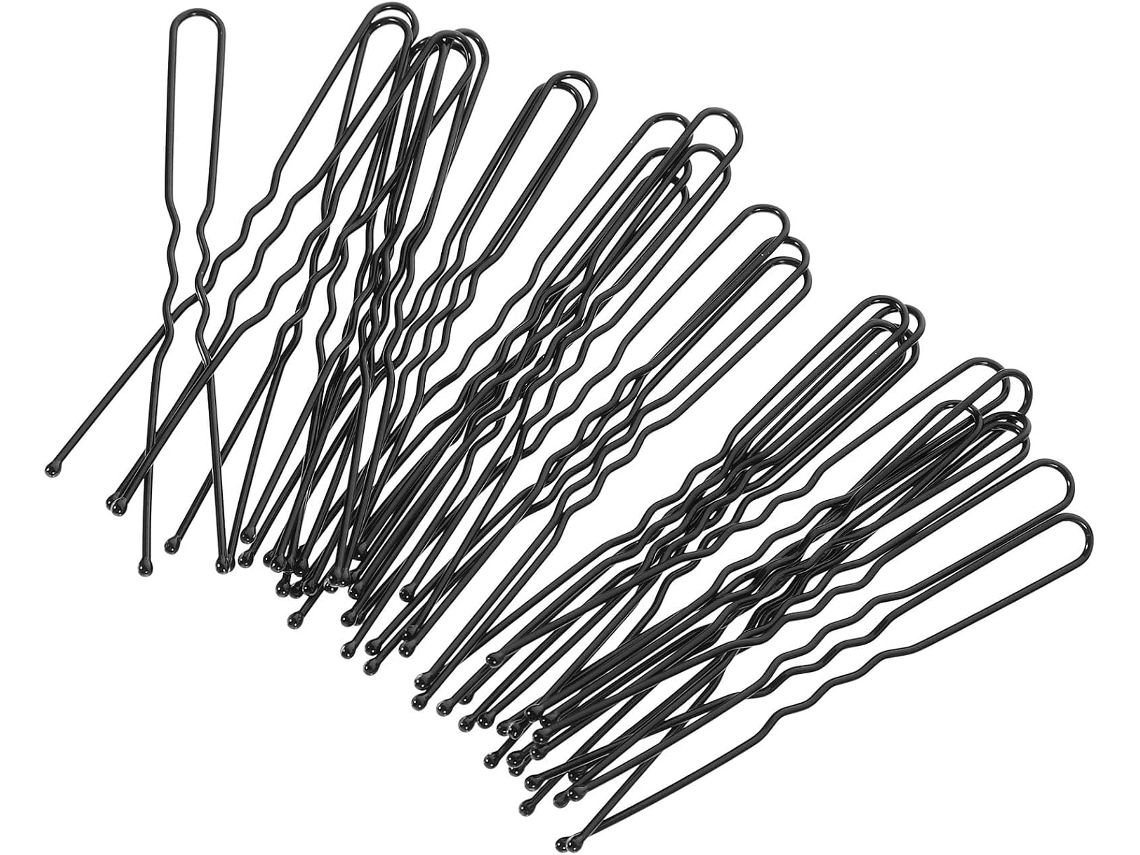 Apliques de cabelo metálicos em formato de U, acessórios para cabelo, pacote com 50 unidades, leves.