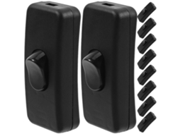 Interruptor De Cabo Para Abajur Artibetter, 10 Peças, Bipolar, 2, 125-250v, Botão Preto, Projetado Para Uso Interno E