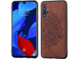 Capa Mandala Relevo Alça para Huawei Nova 5 HONGWE. Castanho