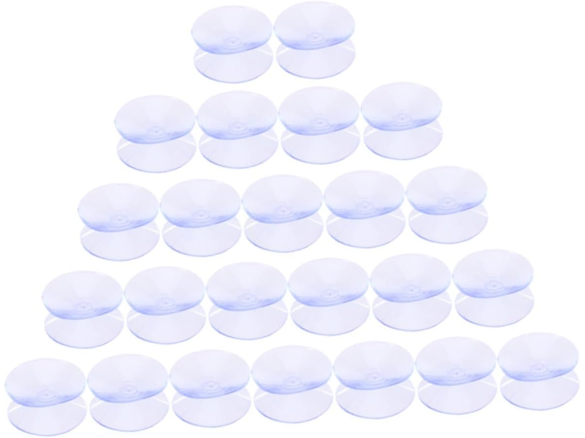 Tehaux Almofadas De Ventosa Dupla Face Silicone, 24 Unidades, Para Amortecimento E Fixação Em Bancadas De Vidro Feito À