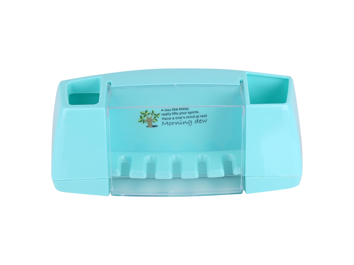 Suporte de Aço Inoxidável S/MARCA, para Escova de Dentes e Lâmina de Barbear, Autoadesivo, Três Orifícios