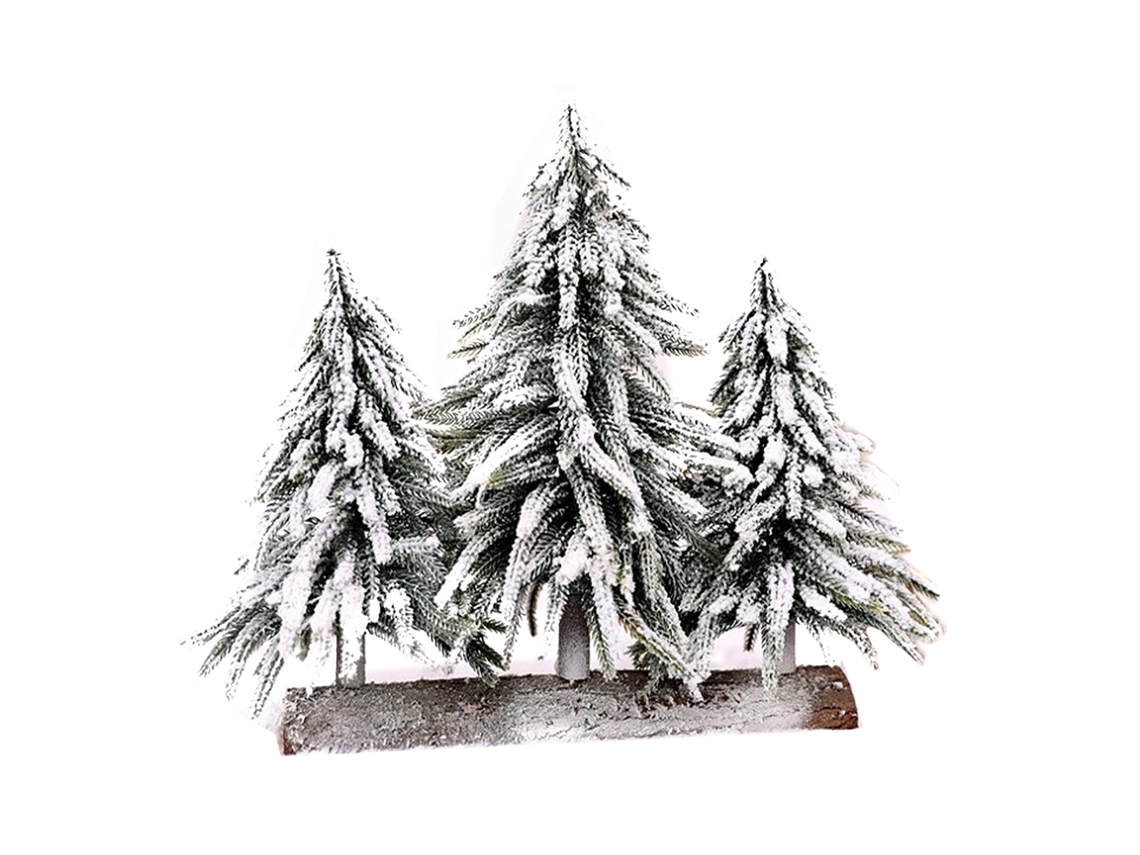 Árvore de Natal Pequena com Floco de Neve e Base de Madeira LAXISCREED