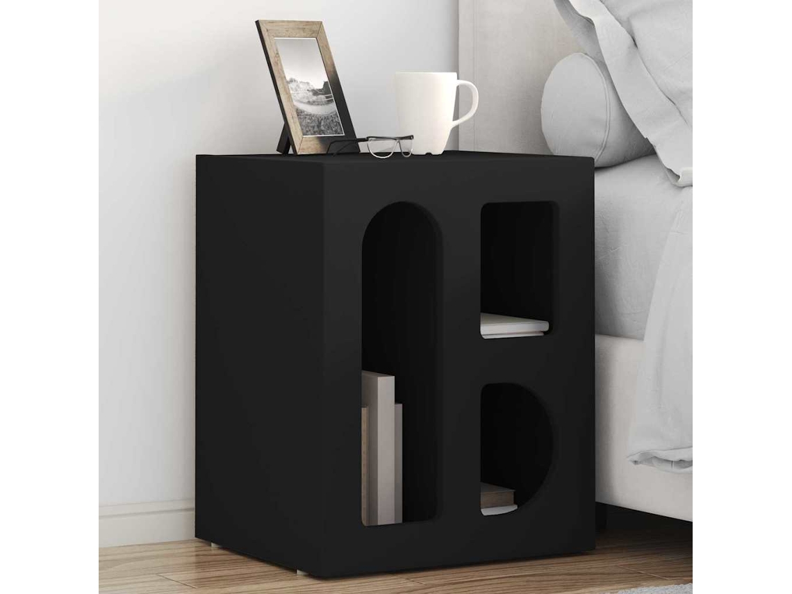 Vidaxl Mesa-de-cabeceira Elst Preto 40 X 35 X 50 Cm