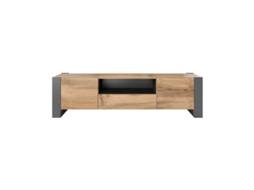 Móvel de Tv CAMA MEBLE Wood Rtv Preto Antracite Laminado Aglomerado 180x48x44 cm