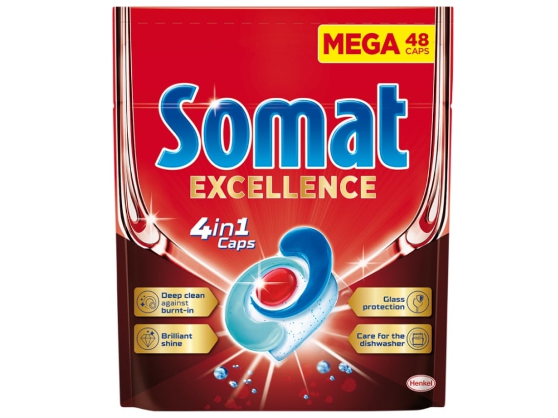 Cápsulas para Lava louças Somat Excellence 4 em 1 / 48 Unidades AQUAFORGE