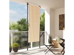 Vidaxl Estore De Rolo Exterior 120x270 Cm Tecido/aço Laranja E Branco