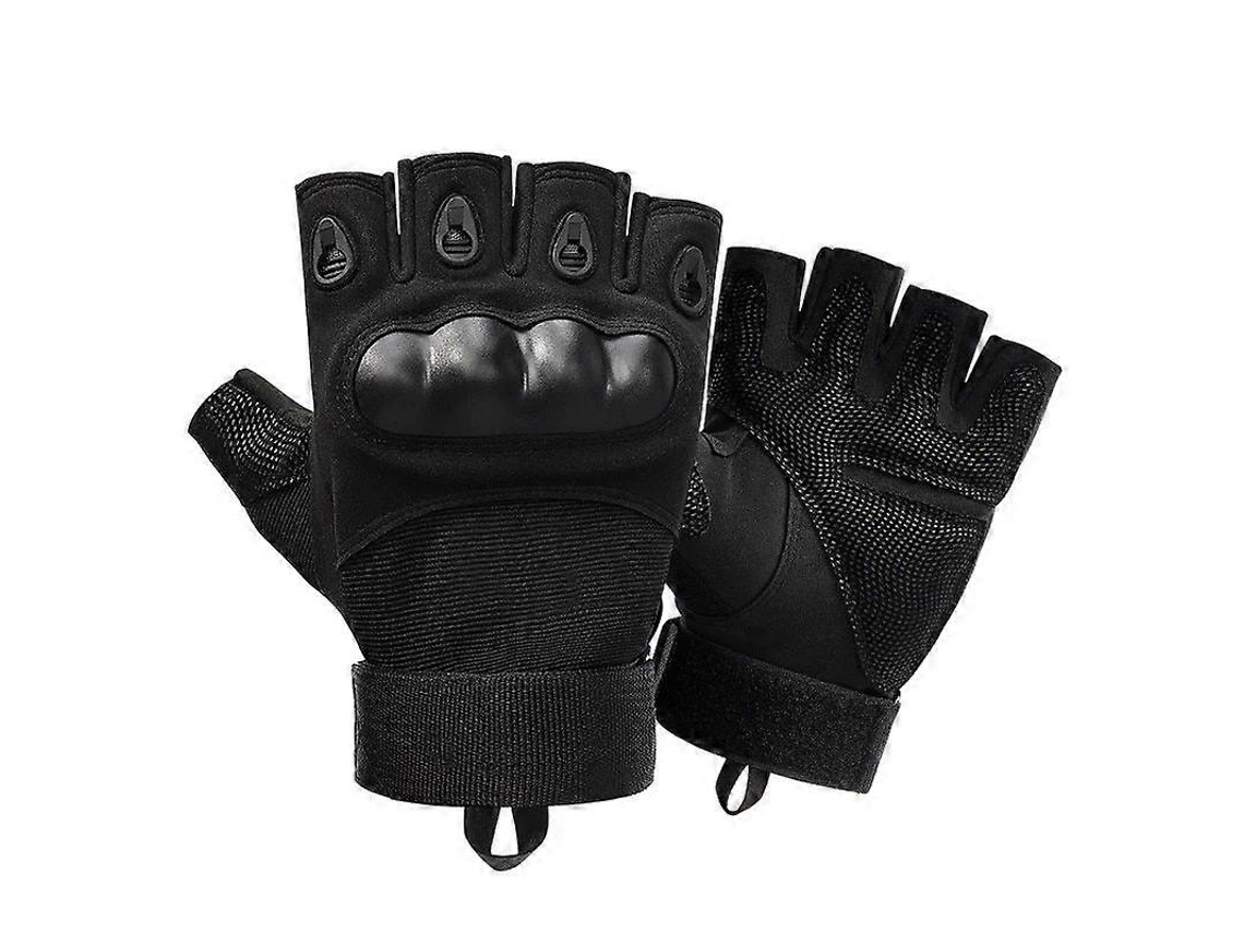 Luvas de Meio Dedo para Motociclismo, Luvas Militares para Atividades Ao Ar Livre, Luvas para Ciclismo MDUG (preto, Tamanho M)