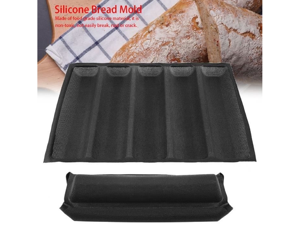 Forma Antiaderente Para Baguete E Pão Francês, Em Silicone, 44 × 33, Para Forno, Confeitaria E Preparo Doméstico