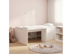 Vidaxl Cama Alta Para Crianças Com Mesa Branco 80 X 200 Cm