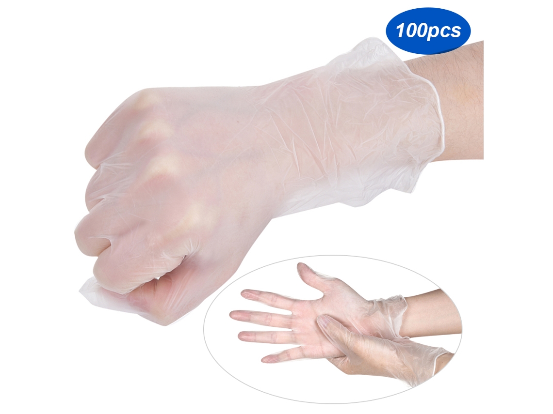50 pares/caixa luvas descartáveis PVC transparentes seguras para uso diário trabalho tamanho XL S/MARCA