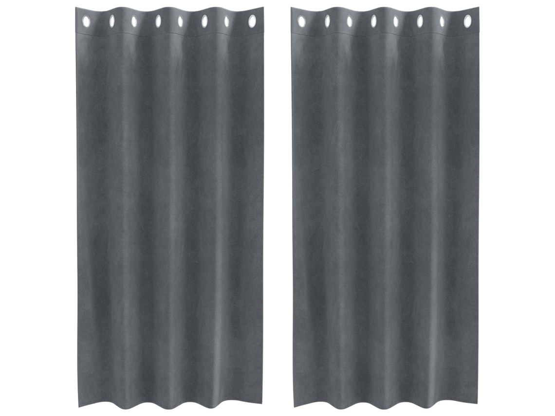 Maison Exclusive - Cortinas Opacas 2 Unid. Cinzento-claro 140 X 175 Cm Veludo