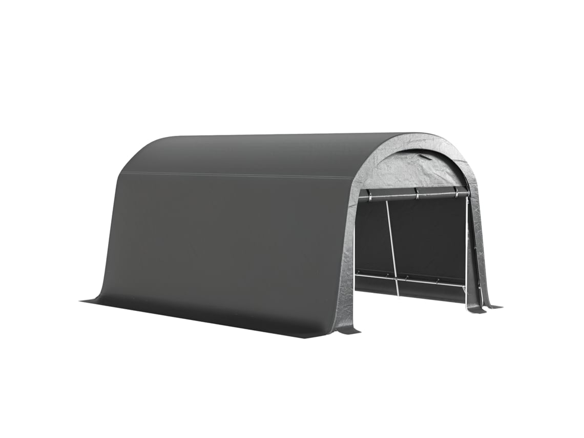 Lona Plástica para Jardim, Barraca de Ferramentas, Garagem Retrátil, 300x450x230 cm, Cinza Escuro Envio Rápido