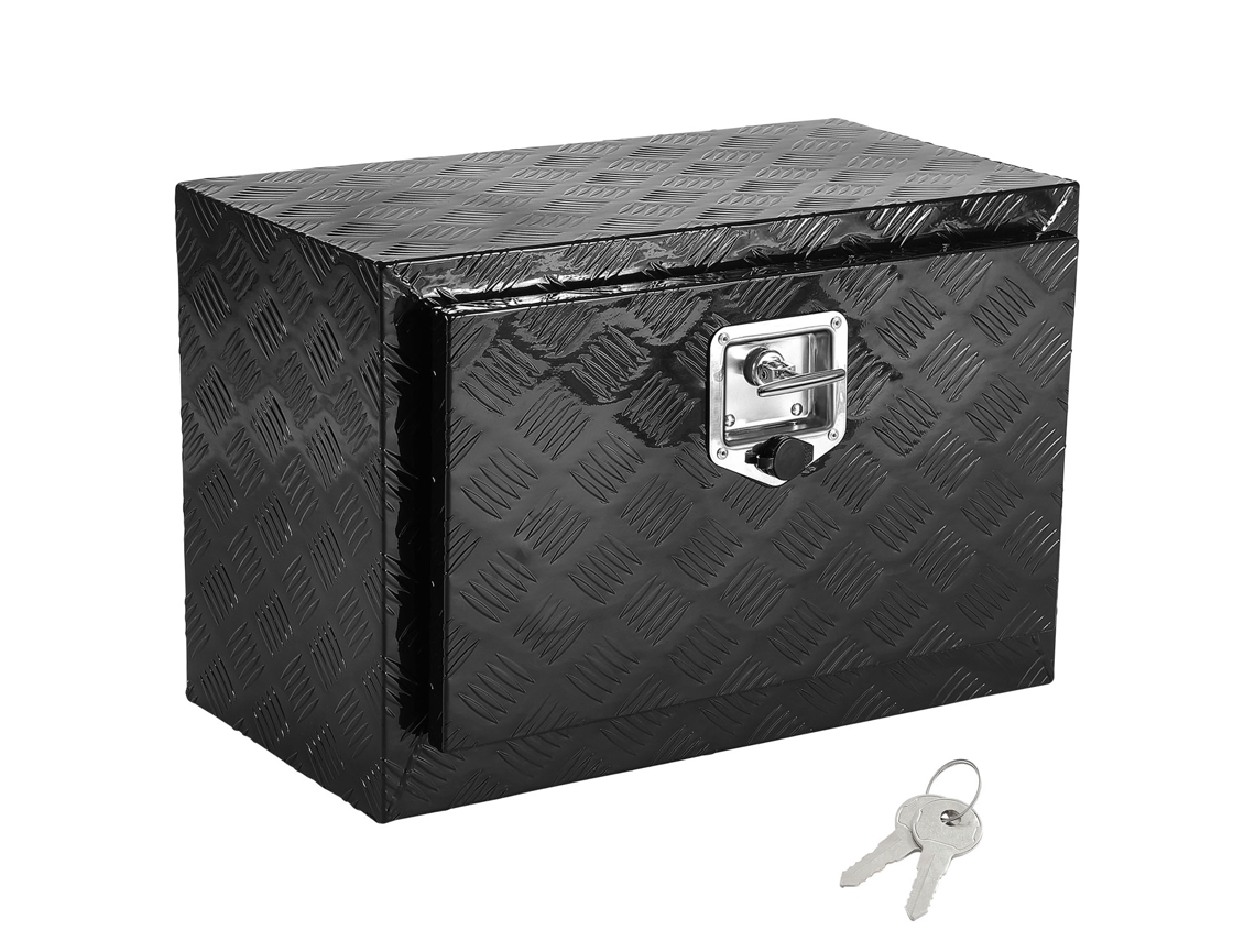 Caixa de Ferramentas para Camião 610x355x405mm Chassis Inferior Armazenamento Liga Alumínio Montagem com Fechadura e Chaves Reboques, Carrinhas Carga