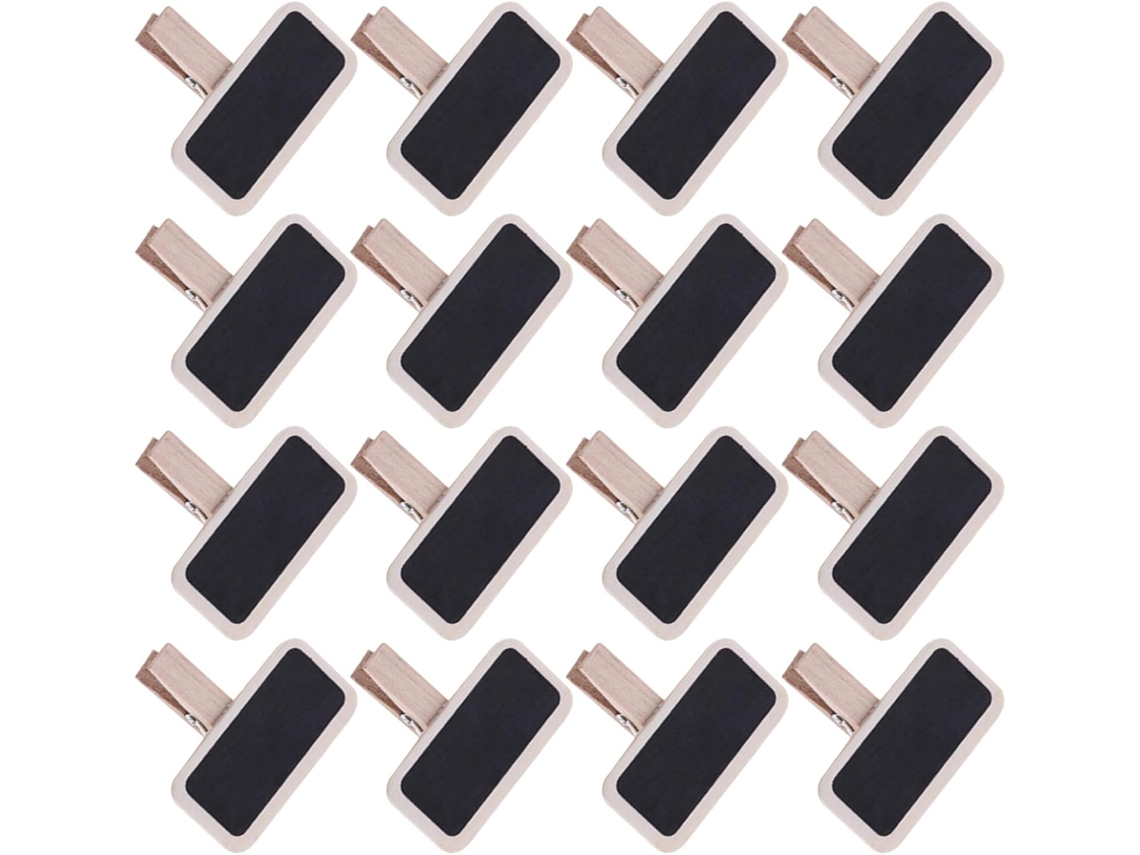 100 Mini Clips De Madeira Com Mini Quadro-negro Retangular – Etiquetas