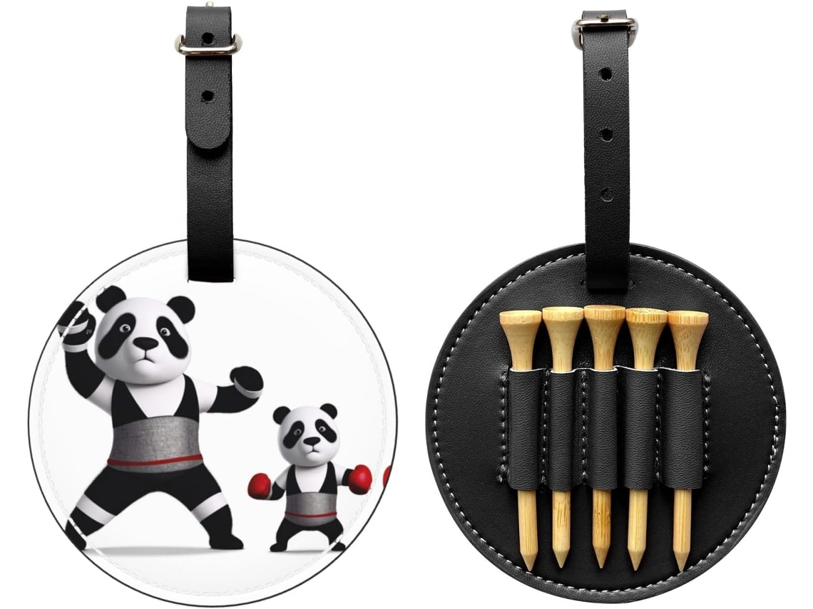 Bolsa para Tees de Golfe Panda, preta, fácil de transportar e eficiente, S/MARCA