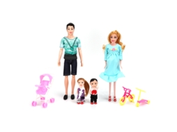 Mali conjunto de Bonecas de Família com Mãe Gestante Brinquedo de Role Play Presente para Crianças (verdeazul)