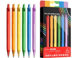 Canetas De Ponta Fina, Cores Sortidas, Escrita Suave, 0, 7 Mm, 6 Cores