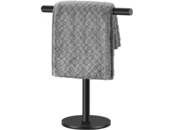 Suporte De Toalha Chão Em Formato T Com Acabamento Aço Inoxidável Escovado, Ideal Para Banheiro, Cozinha E Lavabo