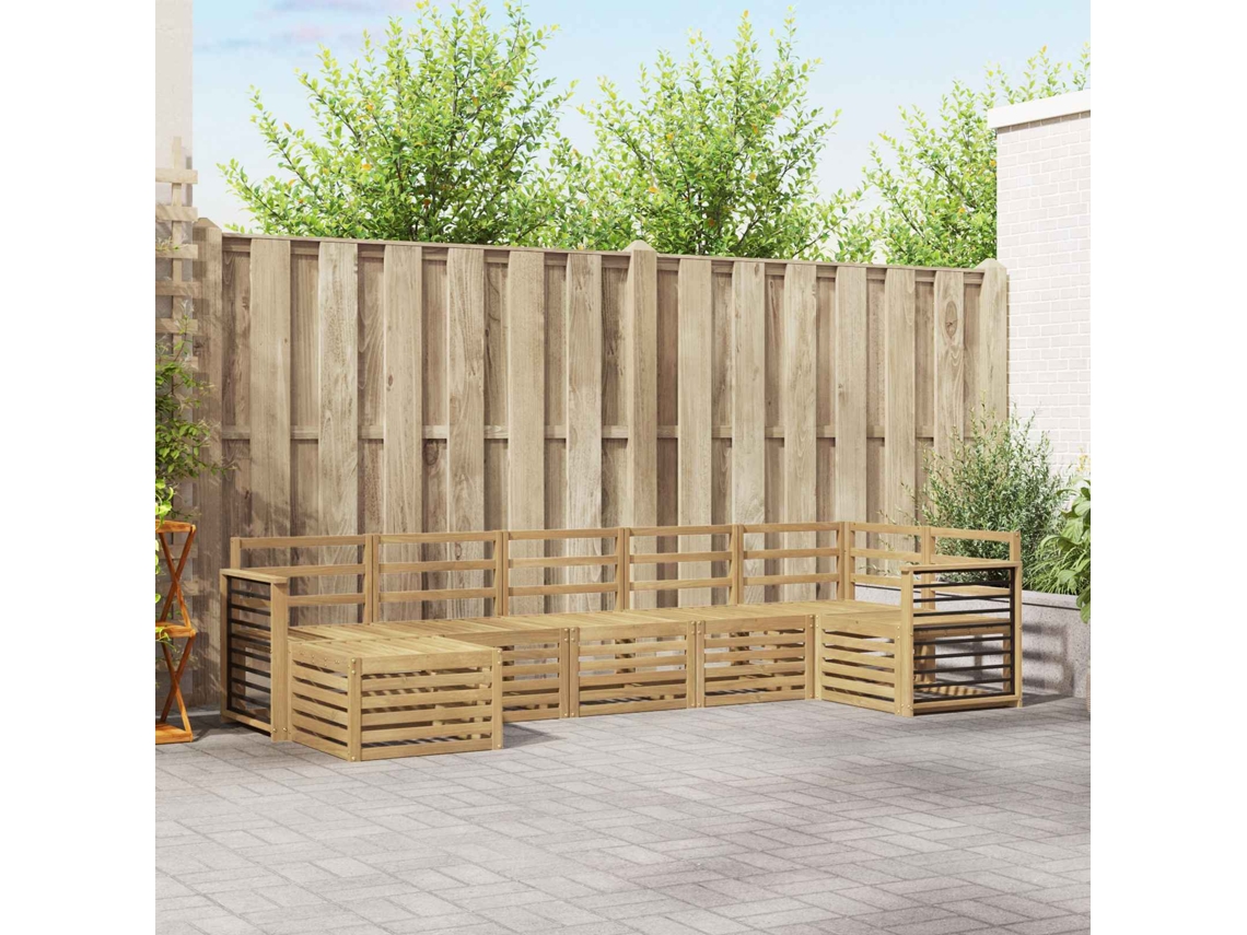 Vidaxl Conjunto De Sofás Para Exterior 7 Unid. Branco