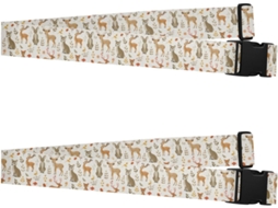Conjunto De 2 Alças Bagagem Com Estampas Da Selva Veado, Canguru E Toupeira Alça De Viagem Portátil Ajustável