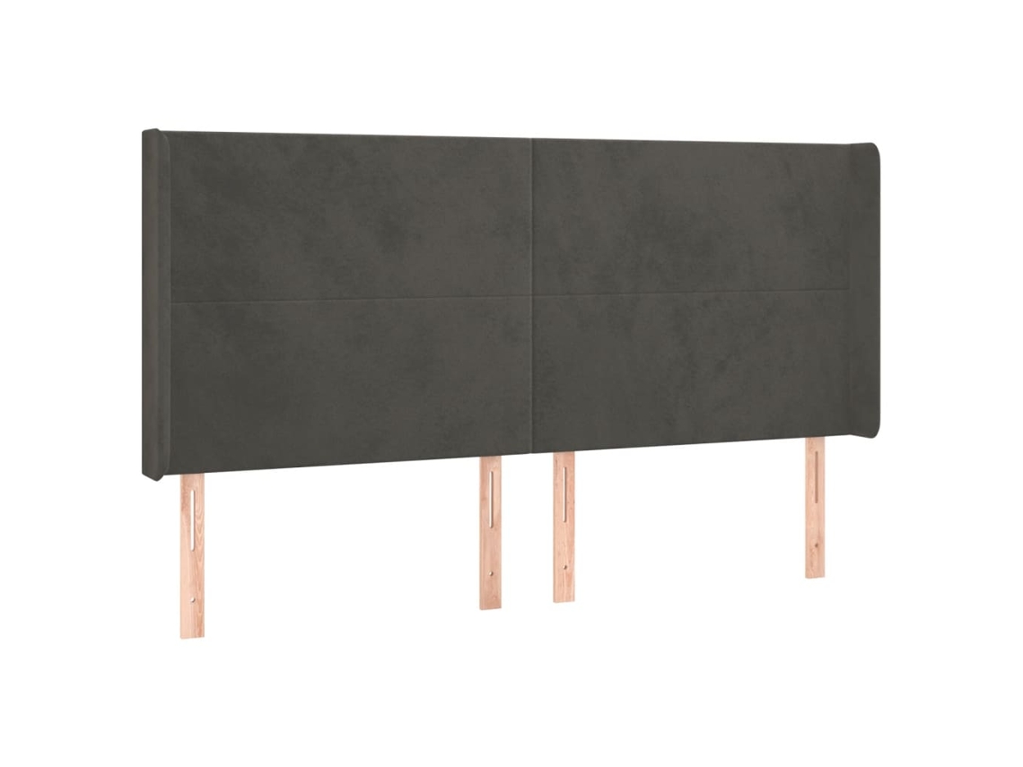 Cabeceira de Cama com Abas Veludo Cinzento Escuro MAISON EXCLUSIVE (163x16x118 cm)