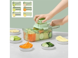 Picador De Legumes Multifuncional Com Recipiente E Protetor De Mão, 6 Lâminas Nicecee