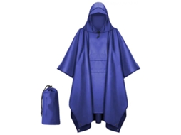Poncho, 210x140cm Poncho De Chuva Impermeável, Reutilizável, Com Capuz, Bolso No Peito E Bolsa Organizadora, Para Viagens E Camping, Azul