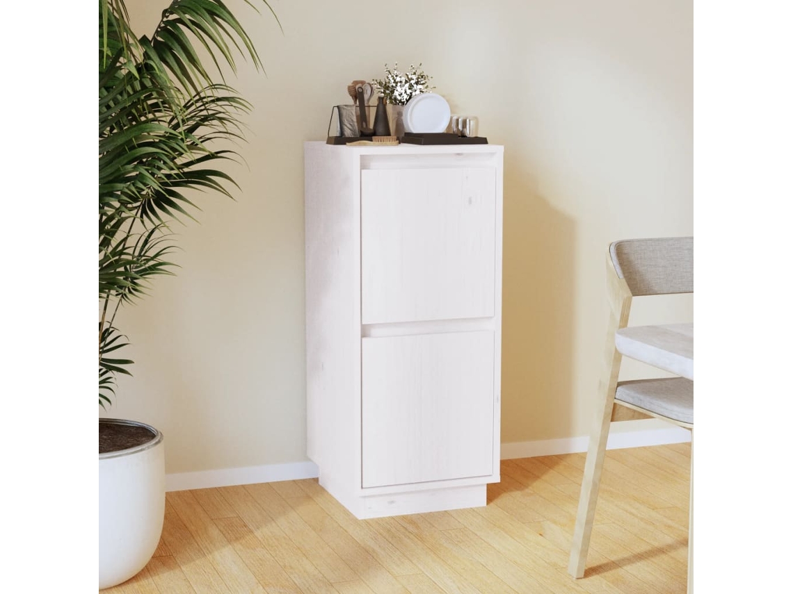 Aparador 31,5x34x75 cm Madera Maciza de Pino Blanco