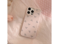 Capa Para Iphone 17 Pro Max Rosa-claro Com Pequenas Manchas Cinzas Por Toda A Tela, De Silicone Macio E Com Laço Simples.