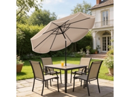 Chapéu de Sol de Jardim S/MARCA, Ø2,7m, inclinação ajustável, manivela, volante, caqui
