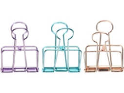 Clips Multicoloridos Yosoo Com Forte Textura Metálica, Design Limpo Para Documentos De Escritório E Estudo, Facilitam A