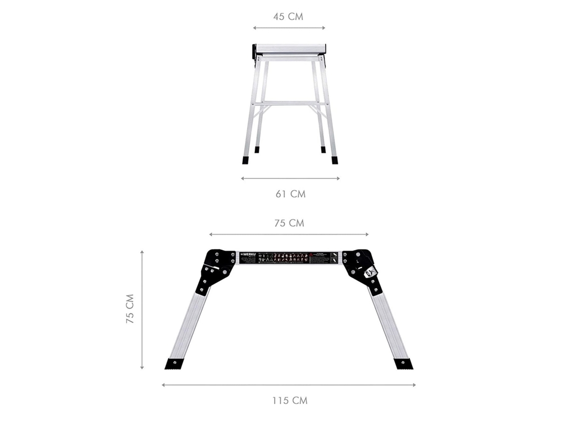 Plataforma Aluminio 75X45X75Cm Wk700160 WERKU