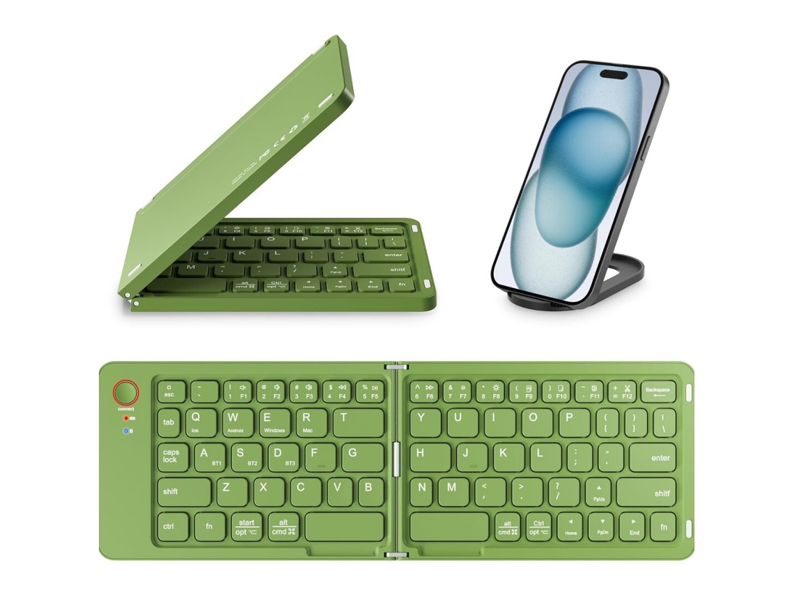 Teclado Bluetooth Sem Fio Dobrável Portátil Compatível Com Viagens (, Compacto