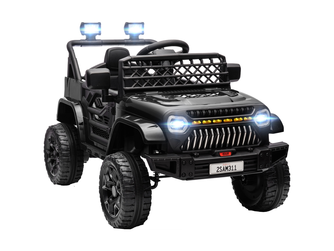 Carro Elétrico para Crianças Carro Elétrico Infantil Utv 12v com Velocidade Ajustável Usb e Faróis 95x62,5x65 Cm Preto Ge