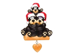 Ornamento de Natal Black Dog Bear com Coração LAXISCREED