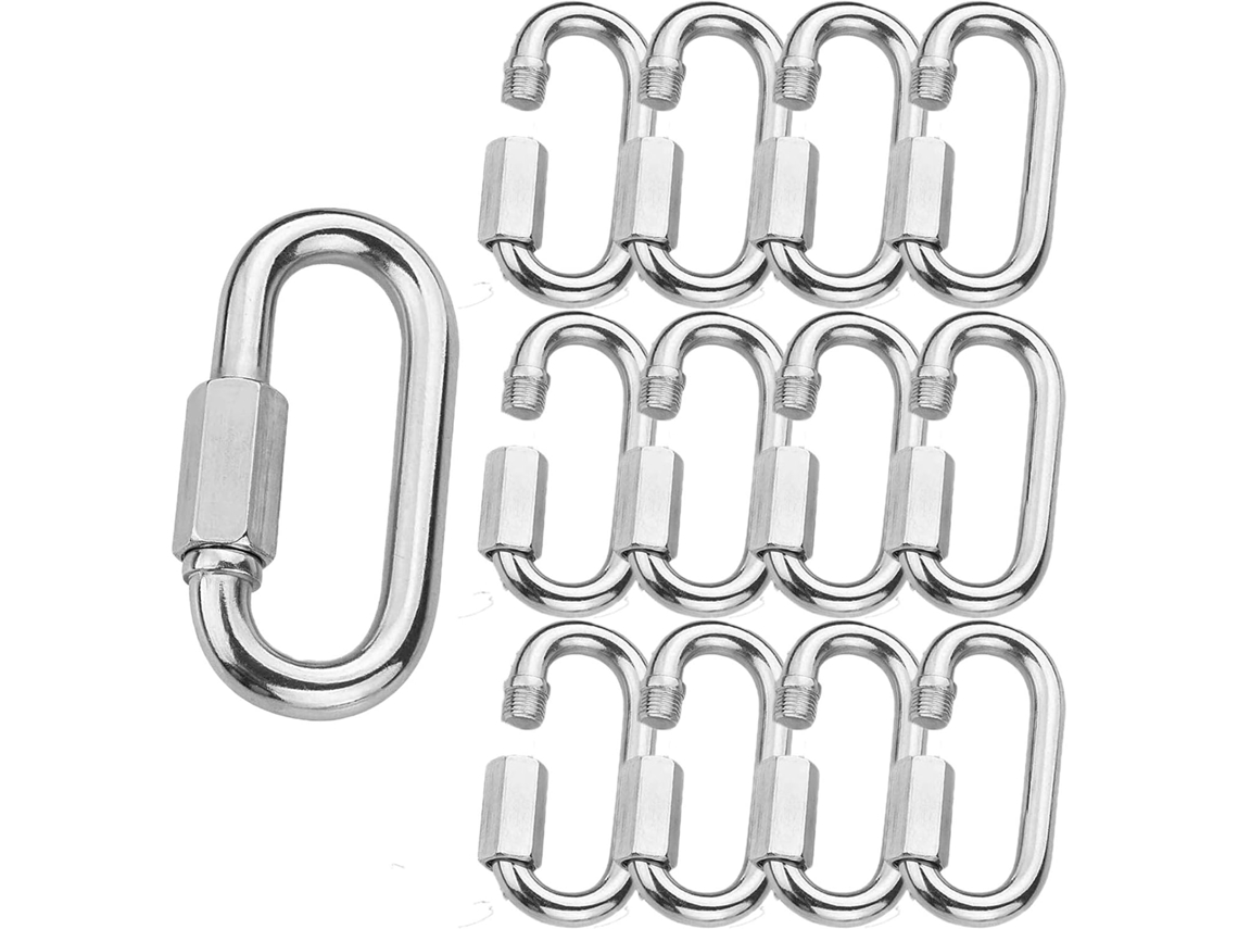 Conjunto De 12 Elos Corrente Aço Inoxidável 5/16 Polegadas Com