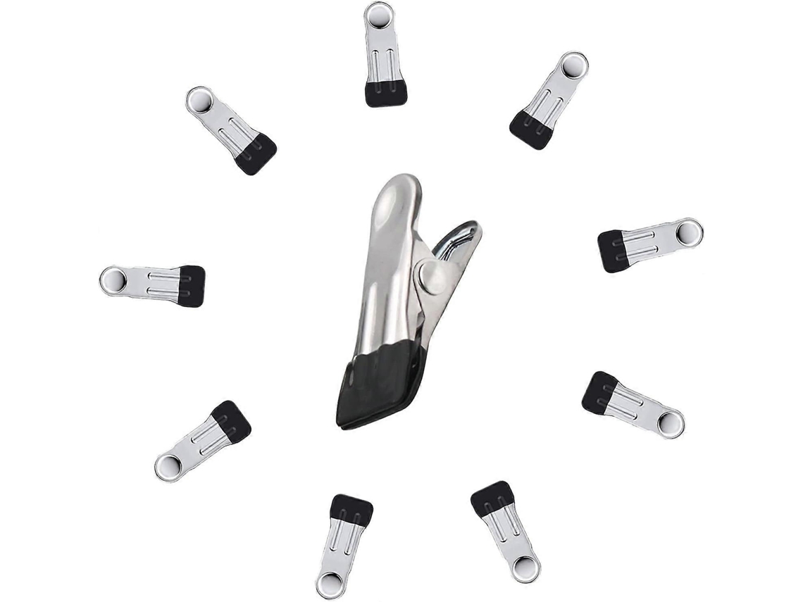 Pacote Com 10 Prendedores De Roupa De Aço Inoxidável De Longa Duração Com Clipes Antirriscos, Forte Aderência, Resistentes Às Intempéries, Multiuso, C