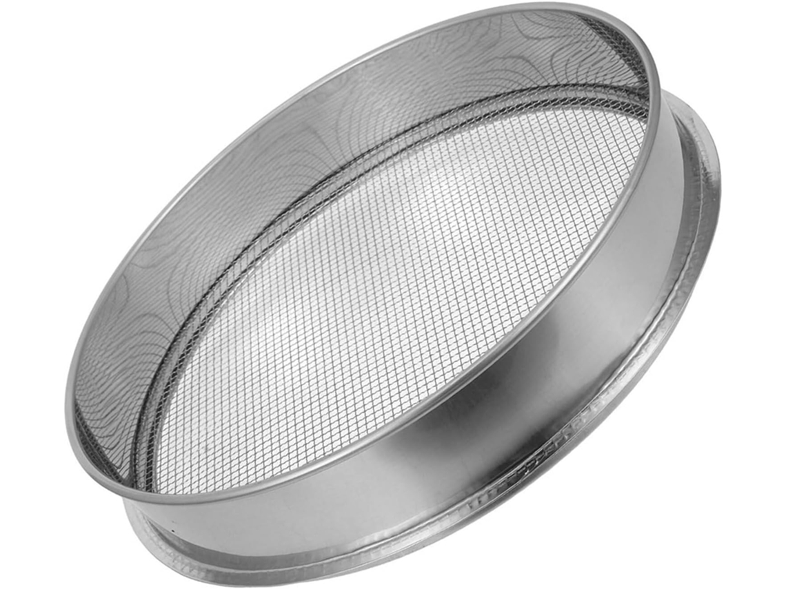 Peneira De Solo Redonda De Aço Inoxidável De 30 Cm, Peneira De Metal Com Malha Fina.