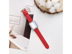 Bracelete de Couro Genuíno 22Mm para Apple Watch Series 7/8 41Mm/ Series 4/5/6/Se/Se2022 40Mm/Watch Series 1/2/3 38Mm Vermelho