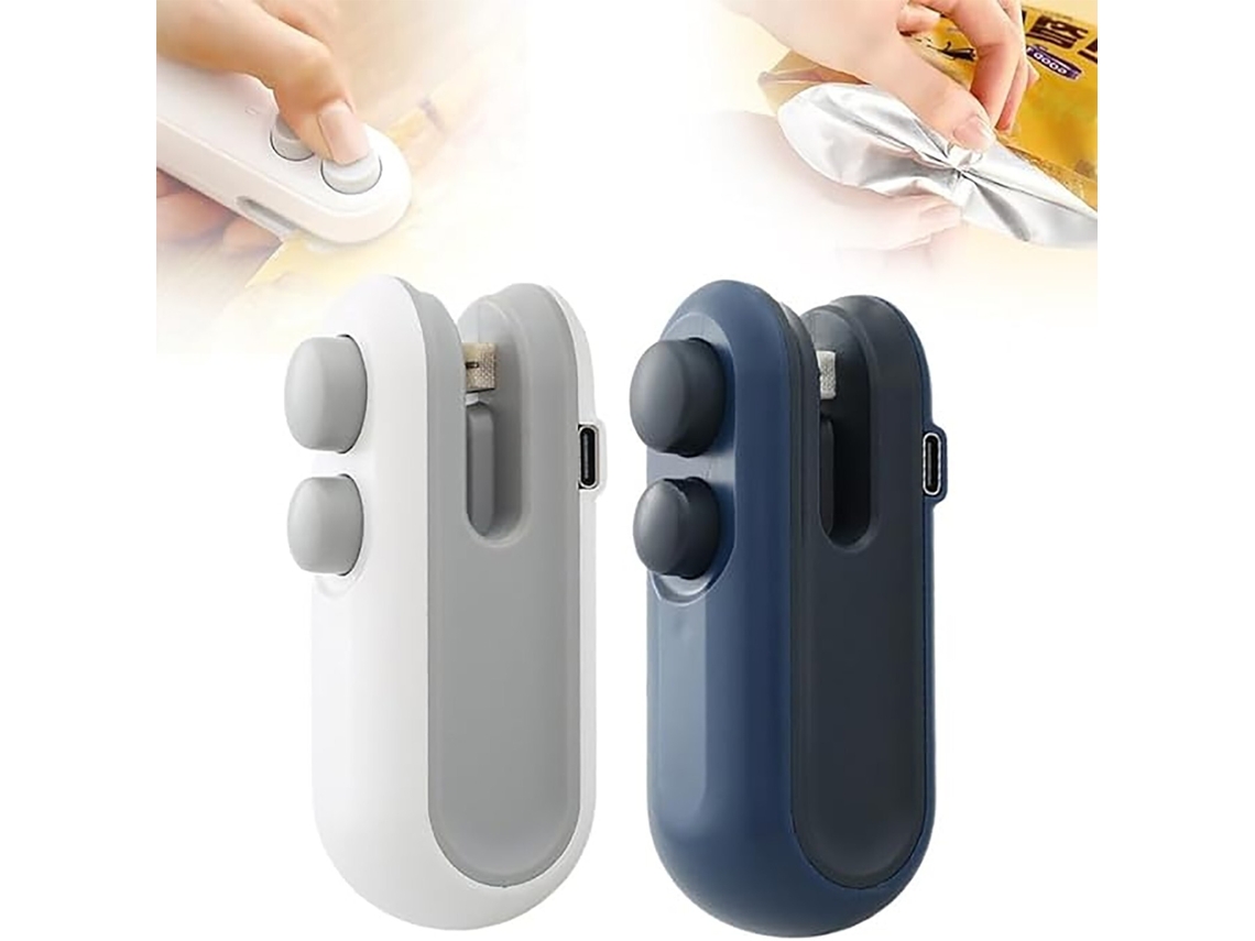 Mini Selador De Sacos 2 Peças, 2024 Novo Selador De Sacos Com Chip Recarregável Usb 2 Em 1, Selador Térmico SUNNY SPACES
