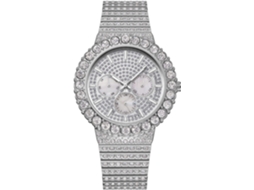 Lurelia Relógio Masculino, Data/calendário, Detalhes Com Strass, Aço Inoxidável, Prata