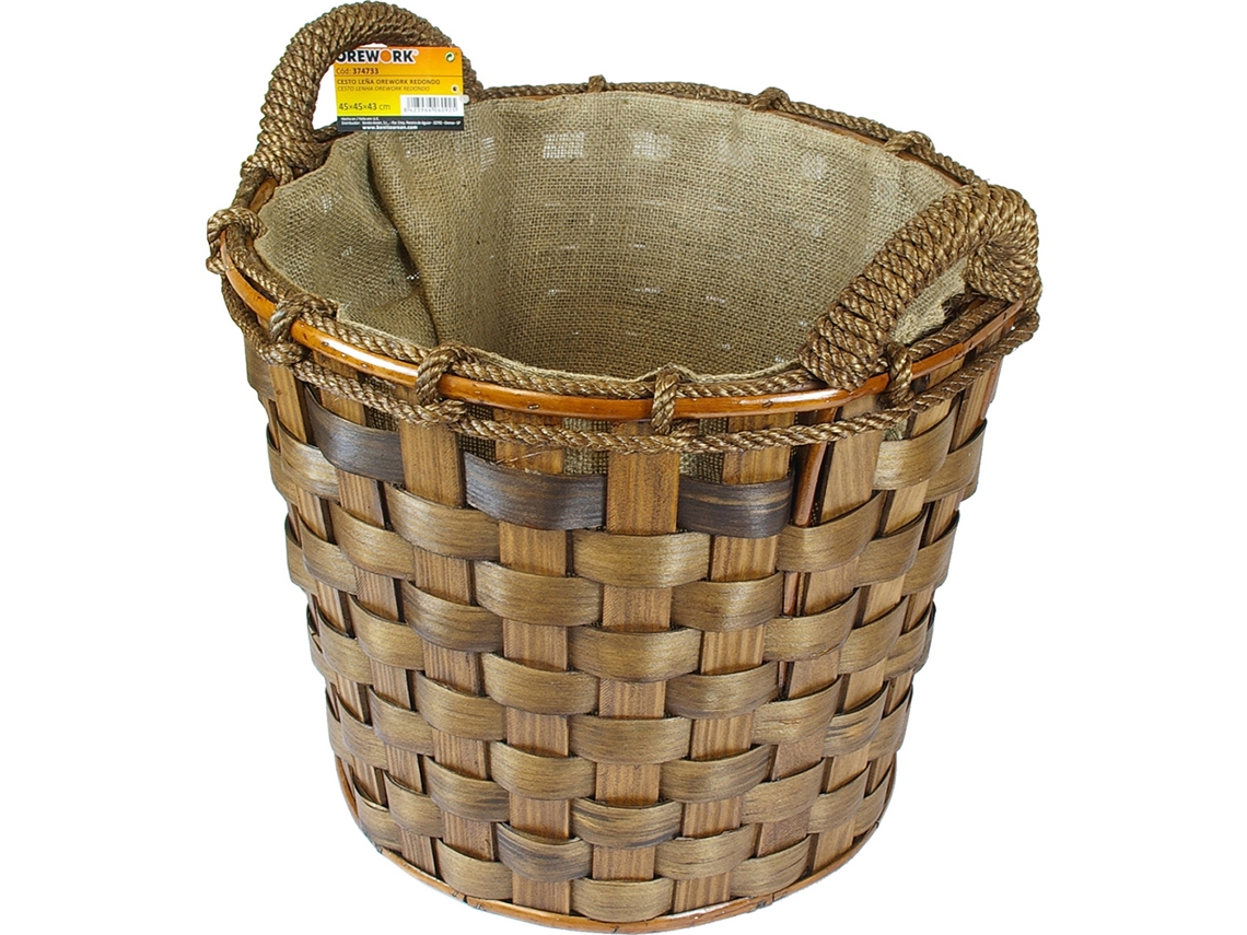 Cesto de leña Orework redondo de 45x45x43 cm