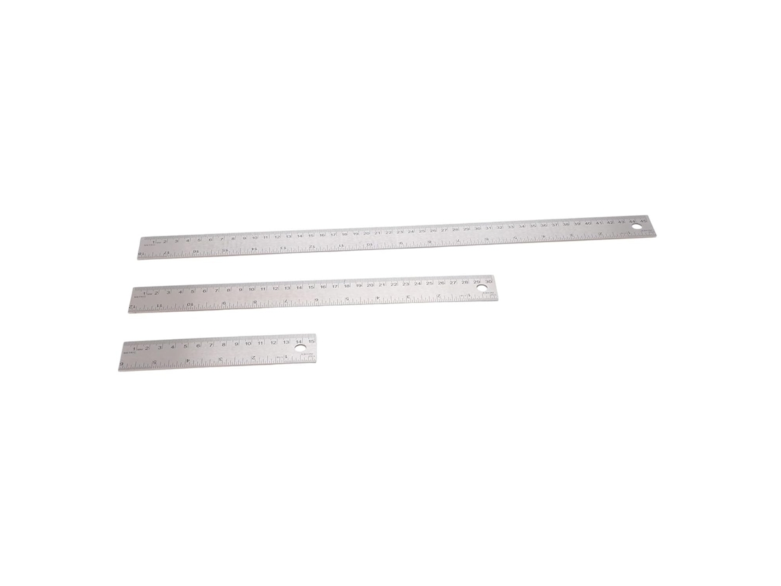 Conjunto De Réguas Aço Inoxidável, Pacote Com 3 6, 12 E 18 Polegadas,