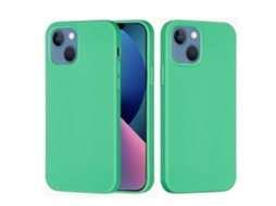 Capa De Silicone Para Iphone 14 Plus - Cor Sólida, Proteção Fina E Antiaderente - Verde