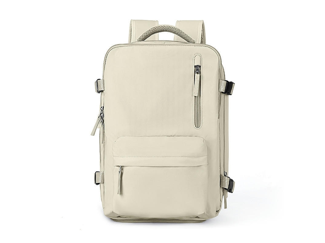 Mochila Extra Grande Para Laptop De Viagem Resistente À Água Para Livros Com Porta De Carregamento Usb-2211 # Bege Branco*