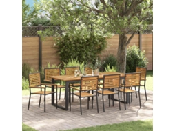 Vidaxl Conjunto de Jantar para Jardim 9 Pcs Preto