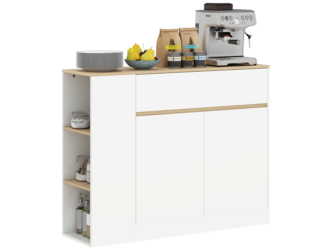 Armário de Cozinha ZENCORE SERVICES moderno, 1 gaveta, compartimento aberto, 105x39x83cm, branco