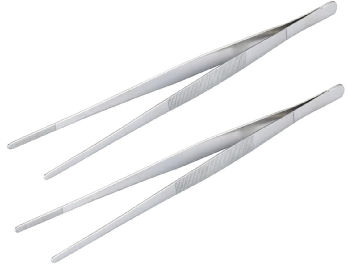 Conjunto De 2 Pinças Aço Inoxidável Para Alimentos, Utensílios De Cozinha Práticos Para Churrasco, Resistentes À