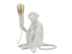 Candeeiro de mesa Monkey, poliéster, branco, 33x33x32 cm, Epikasa